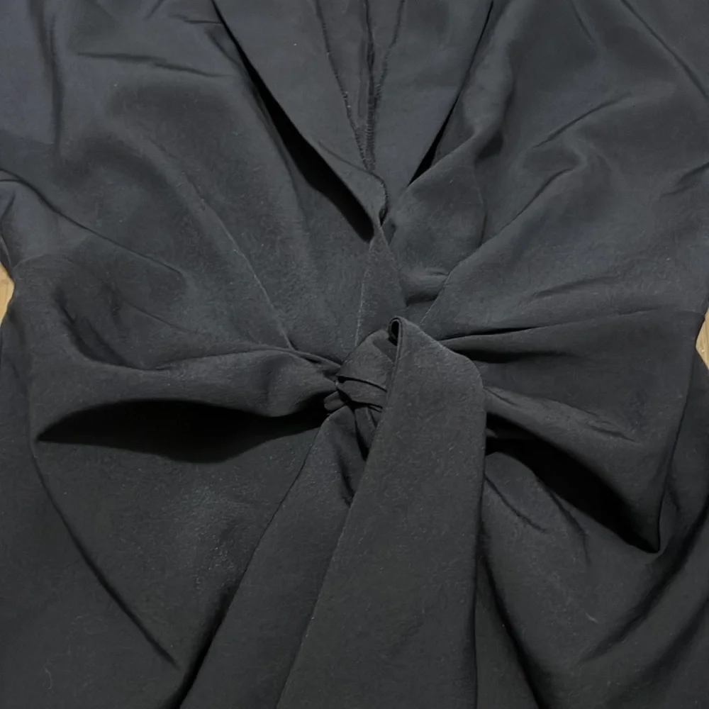 ASOS Design Navy Wrap Tie Dress - Picture 4 of 7